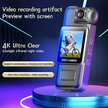 Body Camera with 180° Rotating Lens