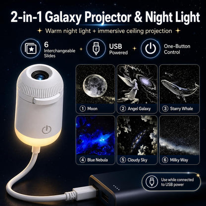 USB Galaxy Star Projector Night Light
